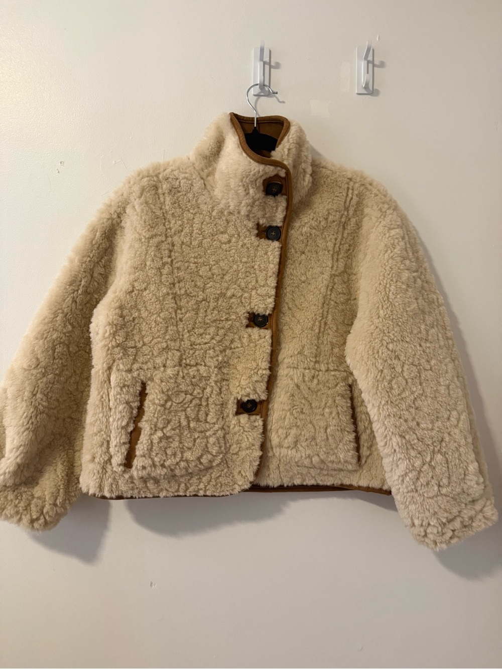 Zara Suede Shearling Reversible Double-Faced Sherpa Jacket - Picture 11 of 13